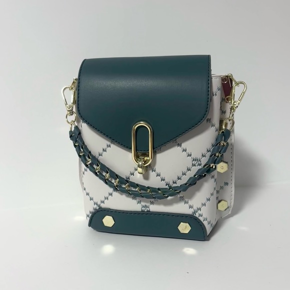 Handbags - 1300-Women's Crossbody Bag- White & Green